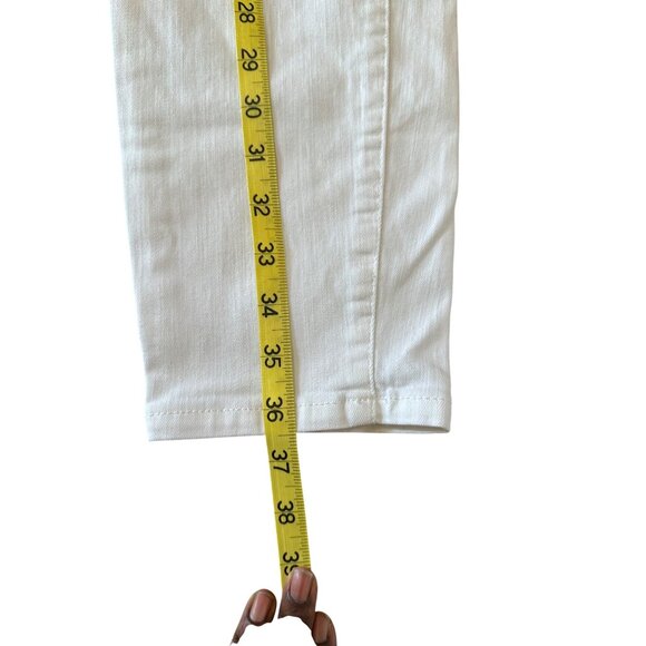 Lila Ryan Womens White Slim Fit Stretch Denim Jeans Preppy Coastal Work Office - Picture 7 of 7